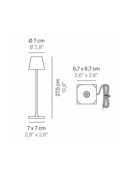 Zafferano Poldina Pro Desktop Outdoor Floor Lamp LED 1.8W IP65 Bronze