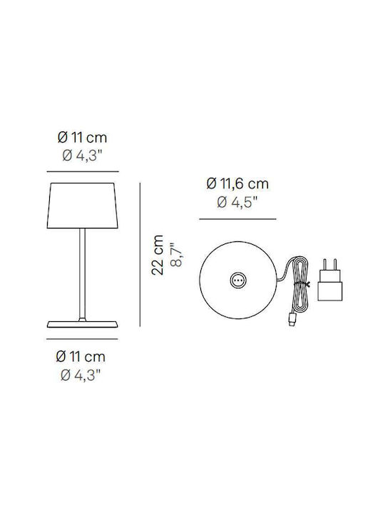 Zafferano Olivia Mini Επιτραπέζιo Φωτιστικό LED Εξωτερικού Χώρου 2.2W IP65 Πράσινο