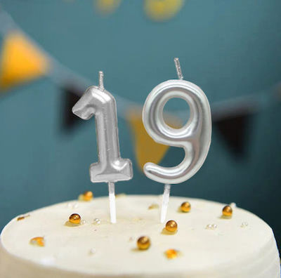 Birthday Candle Number "9" in Silver Color SDS-18559