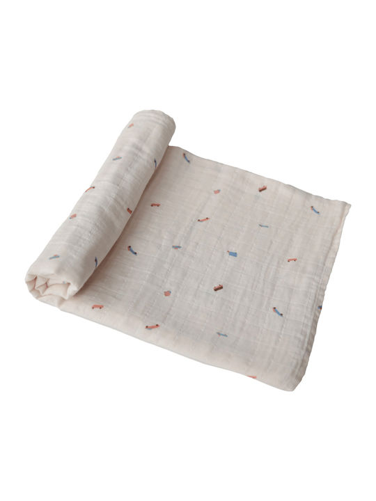 Mushie Muslin Swaddle Blanket Ecru 120x120cm