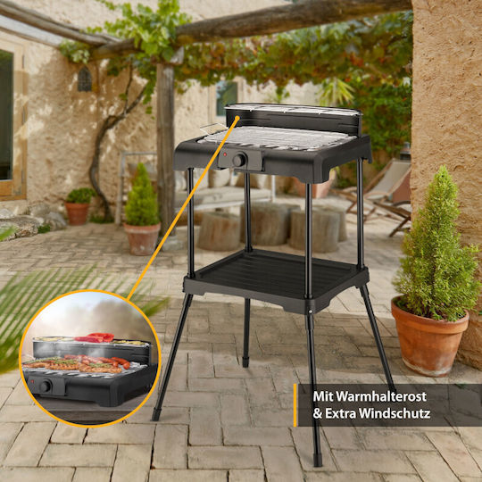 First Austria First Austria Floor Electric Grill with Grate 2000W with Adjustable Thermostat 45x22cm