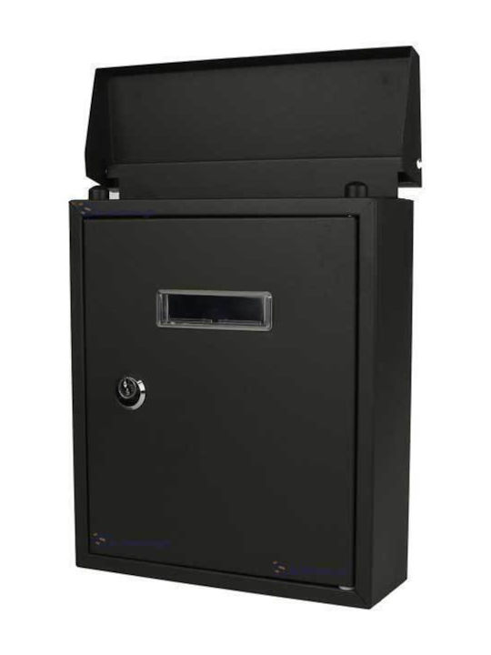 Import Hellas Outdoor Mailbox Metallic in Black Color 25.5x6x19.2cm