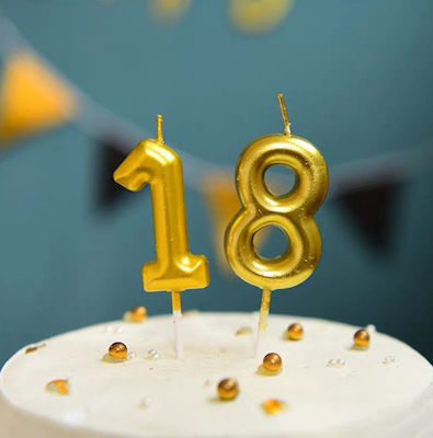 Birthday Candle Number "8" in Gold Color SDS-18548