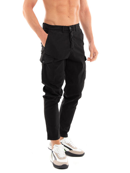 Selected Men's Trousers Cargo Elastic in Slim Fit Black