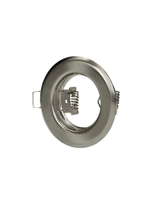 Redled 6175 Round Metallic Recessed Spot with Socket GU10 Silver 83x83cm. 1pcs