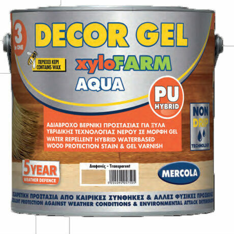 Mercola Decor Gel Xylofarm Aqua Βερνίκι Εμποτισμού Νερού Καστανιά Σατινέ 2.5lt