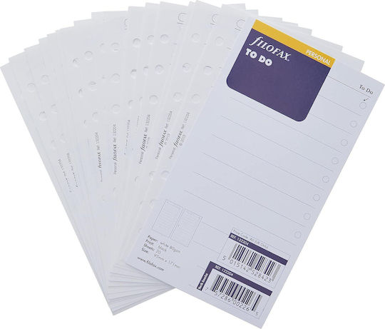 Filofax 20 Rezerve A6 Cu dungi Alb