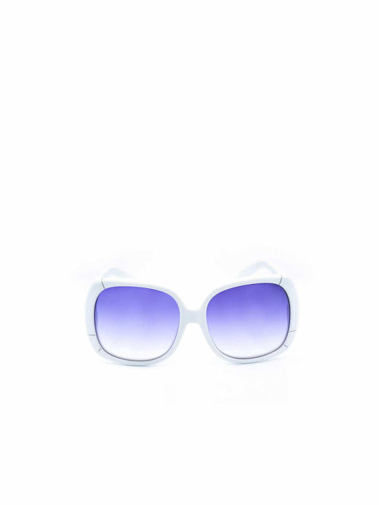 3Guys Women's Sunglasses with White Plastic Frame and Purple Gradient Lens 3139 C4