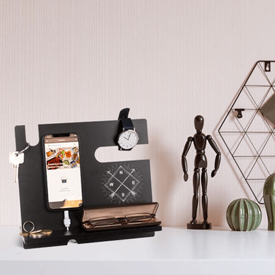 Wooden Office Organizer in Black Colour 5x22x26cm