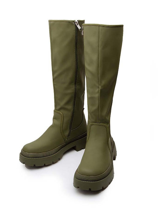 Malesa Women's Boots with Zipper Khaki