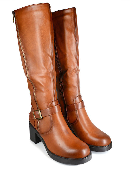 Malesa Women's Boots with Zipper Brown