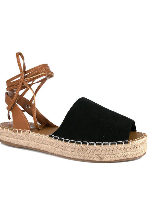 Malesa Stoff Damen Espadrilles in Schwarz Farbe