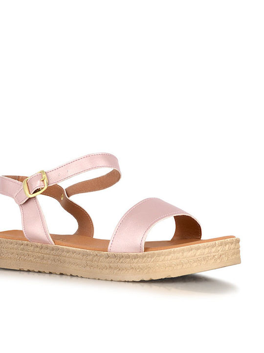 Malesa Women's Flat Sandals Flatforms in Pink Color