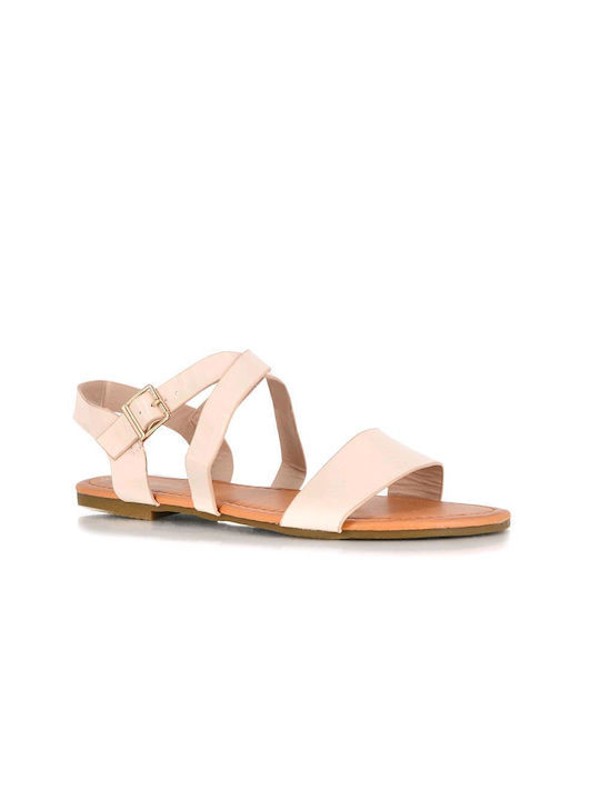 Malesa Damen Flache Sandalen in Beige Farbe