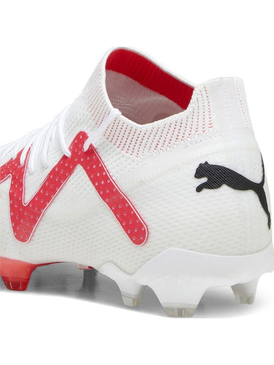PUMA Future Ultimate Football Shoes with Cleats White / Black / Fire Orchid