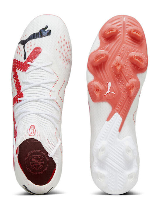 PUMA Future Ultimate Football Shoes with Cleats White / Black / Fire Orchid