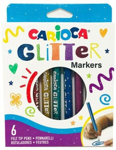Carioca Sclipici Markere de Desen 1mm Set 6buc