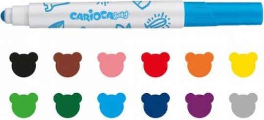Carioca Baby Valorous Marker 2+ Lavabili Markere de Desen Set 12buc