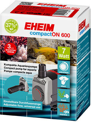 Eheim Compact On 600 Aquarium Circulation Pump 7W With 1m Cable 250-600 L/H