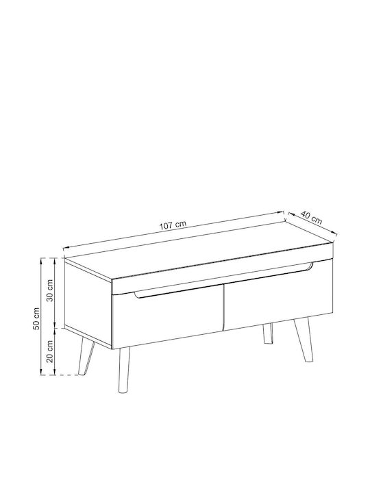 Έπιπλο Τηλεόρασης Nordi Λευκό Μ107xΠ40xΥ50cm