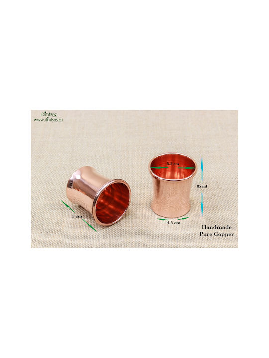 2 Glas Wasser aus Kupfer in Rose Gold Farbe 170ml