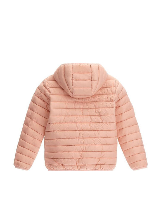 Kinder Steppjacke Kurz mit Kapuze Rosa