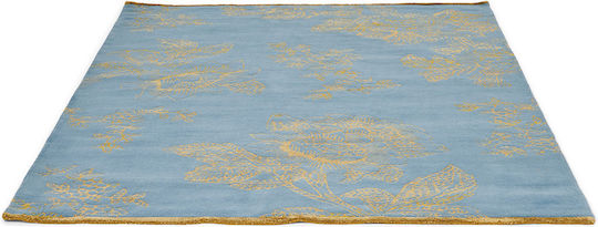 Wedgwood Tonquin Handgefertigt Teppich Rechteckig Synthetisch,Polyester/Cotton/Leather 37008 Blue