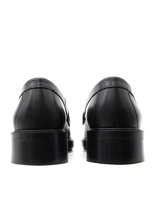 Δερμάτινα Γυναικεία Loafers σε Μαύρο Χρώμα