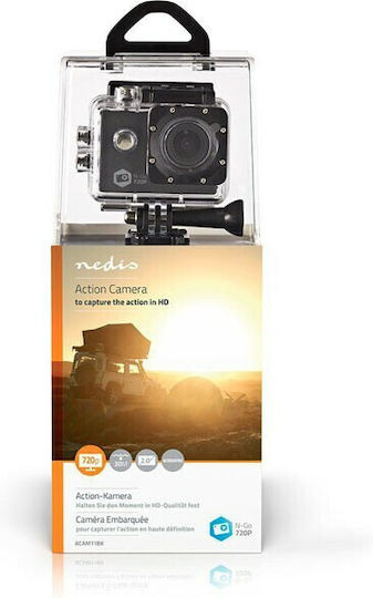 Nedis ACAM11BK Action Camera HD (720p) Underwater (with Case) with Screen 2" Black