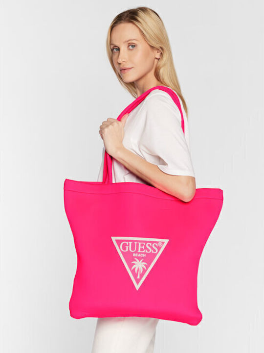 Guess Stoff Strandtasche Rosa