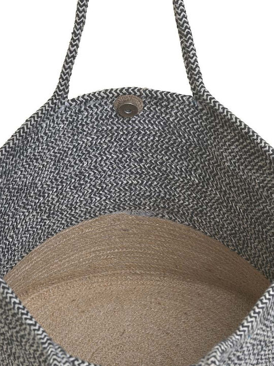 Ble Resort Collection Straw Beach Bag with Wallet Gray