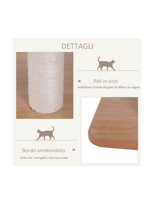 Pawhut Scratching Post Cat Trees Brown 60x40x120cm