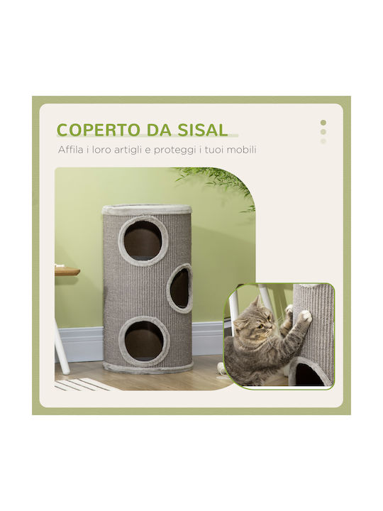 Pawhut Stâlp pentru zgâriat pisici Gri 38x38x70cm