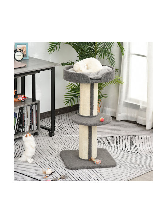 Pawhut Cat Scratching Pole Gray 45x45x91cm