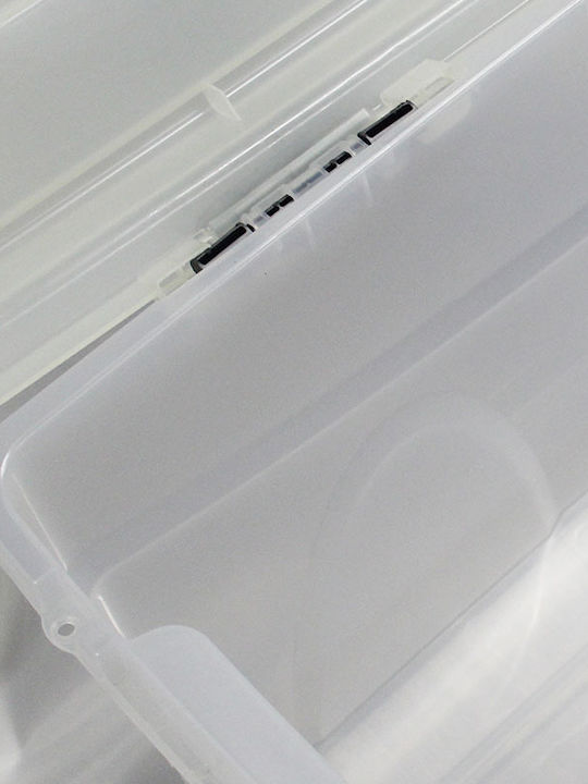 Bama Plastic Cutie de Depozitare cu Roți și Capac Transparent 80x40x45cm 1buc