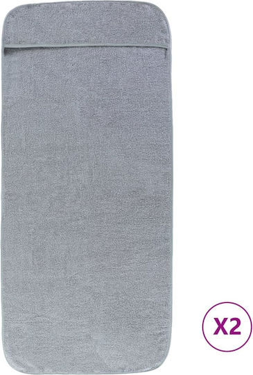 vidaXL Set 2 Hotel Face Towels 135x60 cm 400gsm Gray