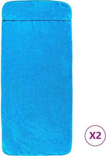 vidaXL Set 2 Hotel Face Towels 135x60 cm 400gsm Turquoise