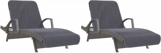 vidaXL Set 2 Hotelhandtücher 200x75 cm Holzkohle Gewicht: 400gsm