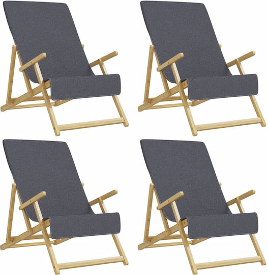 vidaXL Set 4 Hotel Face Towels 135x60 cm 400gsm Charcoal