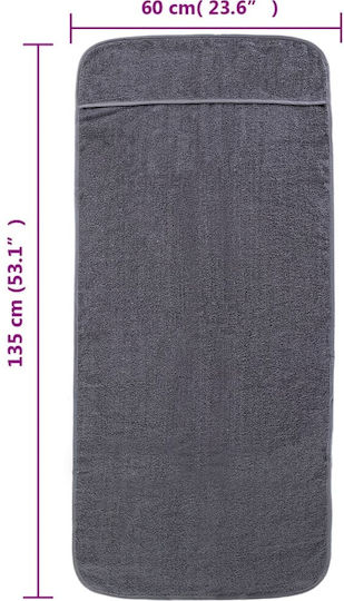 vidaXL Set 4 Hotel Face Towels 135x60 cm 400gsm Charcoal