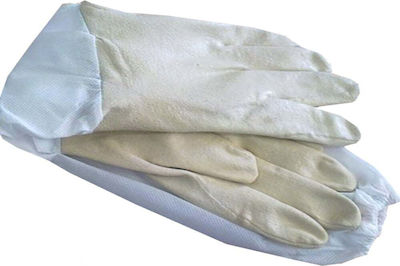 Leather Safety Cotton Gloves White