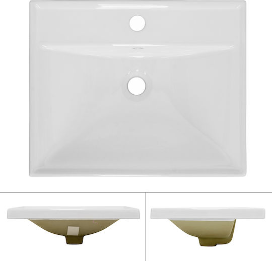 ML-Design Încorporat / Deasupra Blatului Chiuvetă Ceramică 51x41.5x15.5cm Alb