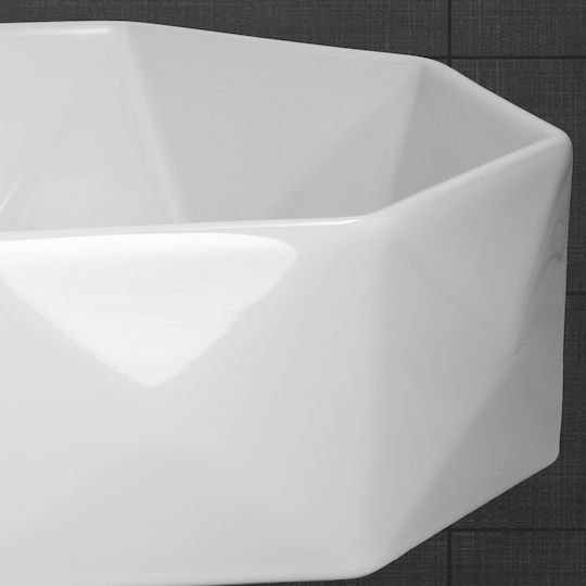 ML-Design Aufgesetztes Waschbecken Keramik 42x42x13.5cm Weiß