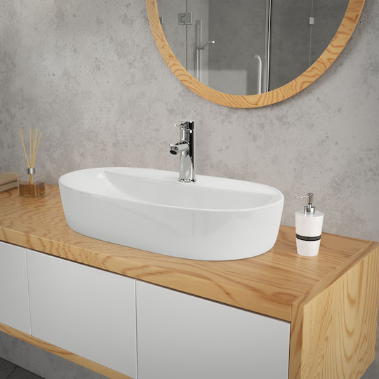 ML-Design Aufgesetztes Waschbecken Keramik 60x40x12cm Weiß