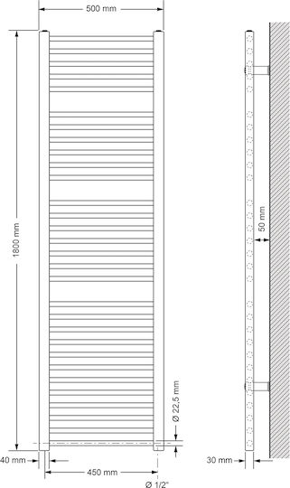 ECD Germany Sahara Електрическа закачалка за кърпи 900W 180x50см Бяла