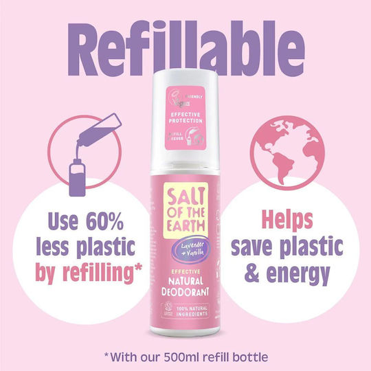 Salt of the Earth Lavender & Vanilla Αποσμητικό σε Spray Χωρίς Αλουμίνιο 100ml