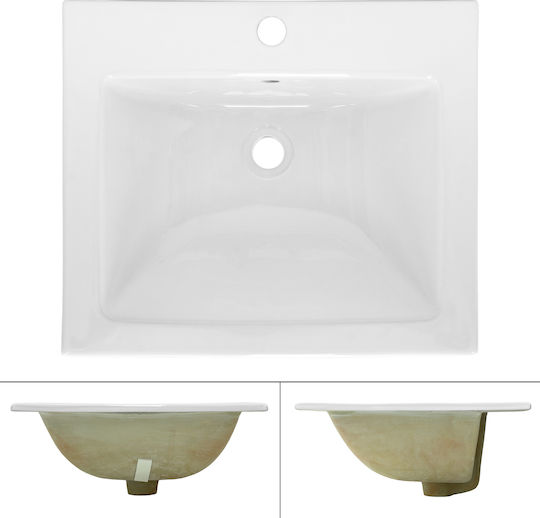 ML-Design Eingelassenes / Aufgesetztes Waschbecken Keramik 45x22.5x42cm Weiß