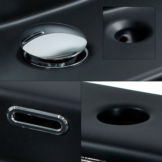 ML-Design An der Wand montiert Aufgesetztes Waschbecken Keramik 60x36.5x13cm Schwarz