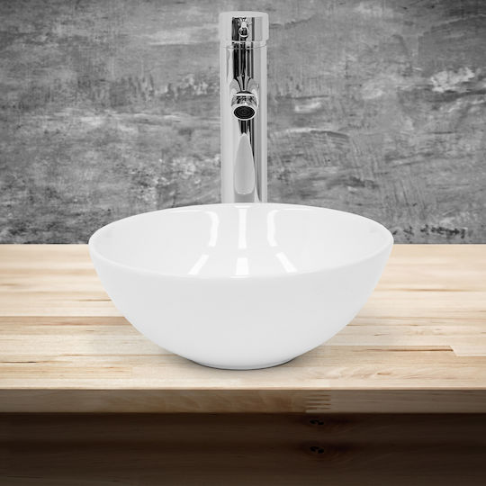 ML-Design Επικαθήμενος Νιπτήρας Κεραμικός 28x28x11.6cm Λευκός