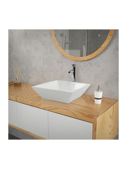 ML-Design Aufgesetztes Waschbecken Keramik 41x41x12cm Weiß